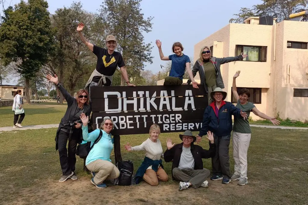 guests from united states enjoying stay in Dhikala forest rest house after tiger safari