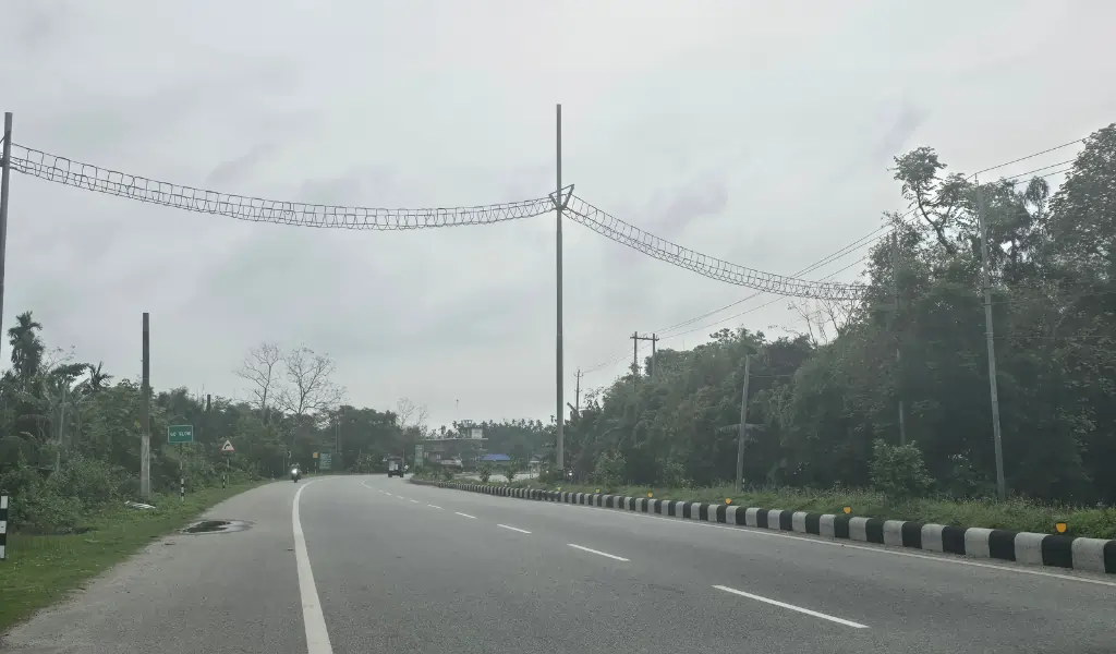 Canopy bridge for golden langur in nearby areas of manas national park.